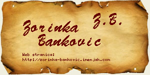 Zorinka Banković vizit kartica